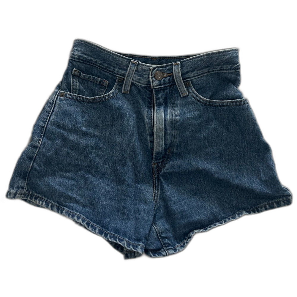 Levi's High Rise Mom Shorts - Medium Indigo Blue Denim Size 24